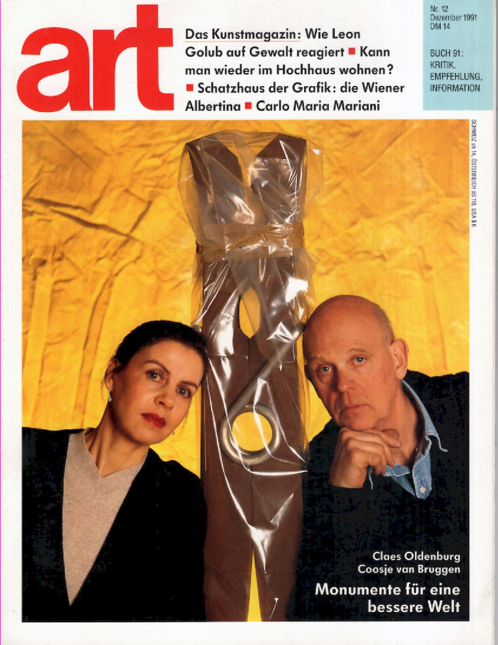Art Magazin Deutschland 1991-12 Claes Oldenburg Coosje Van Bruggen