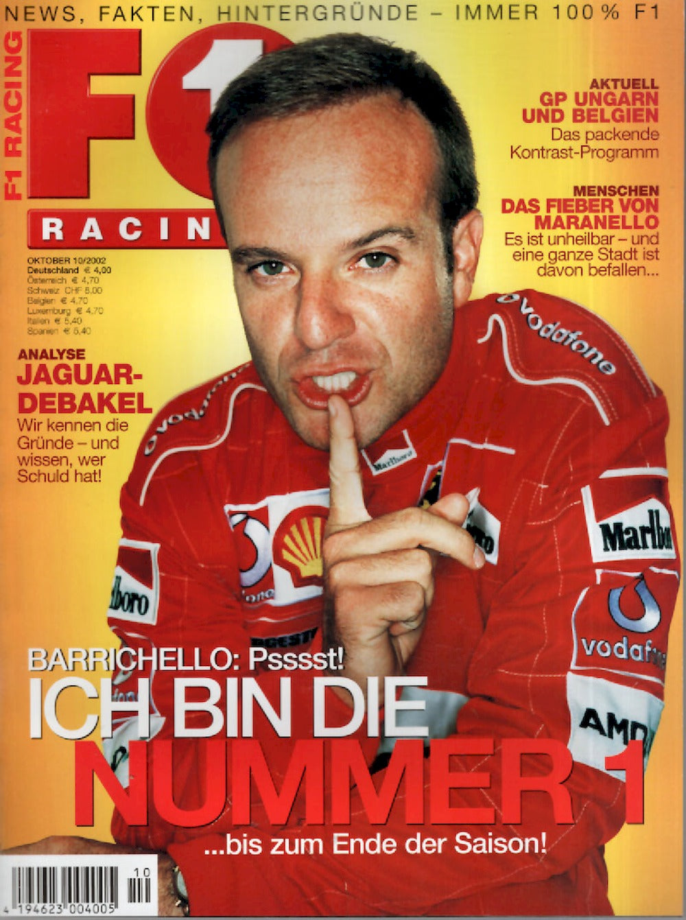 Formel 1 F1 Racing Magazin Deutschland 2002-10 Rubens Barrichello