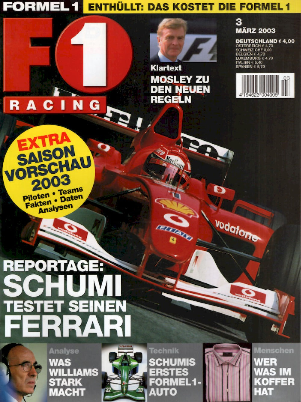 Formel 1 F1 Racing Magazin Deutschland 2003-03 Schumacher Mosley