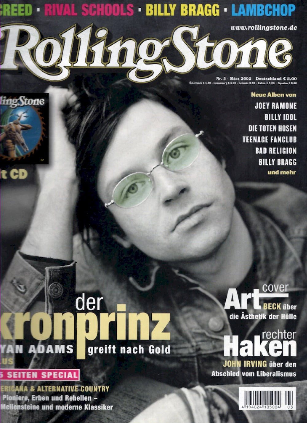 Rolling Stone Magazin Deutschland 2002-03 Ryan Adams Creed Billy Bragg Lambchop