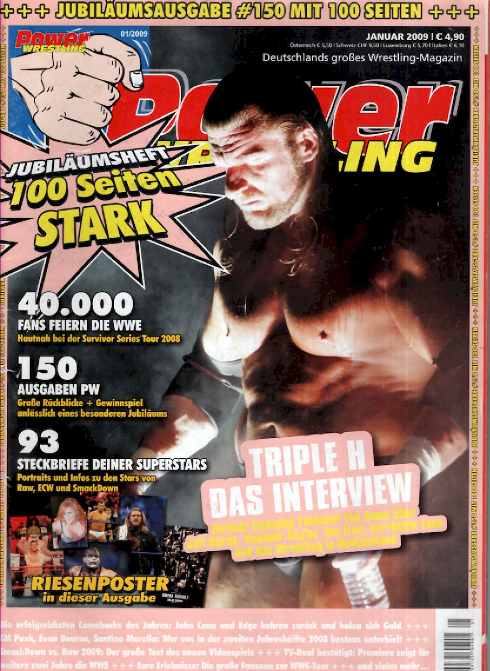 Power Wrestling Magazin Deutschland 2009-01 Triple H John Cena Edge