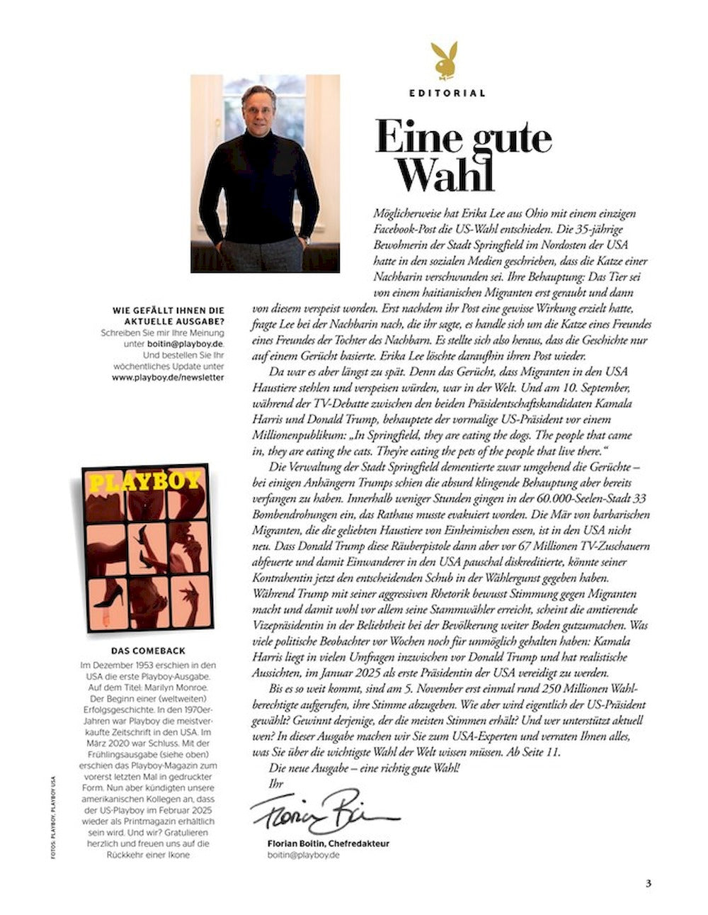 Playboy Magazin Deutschland 2024-11 Tabea Heynig