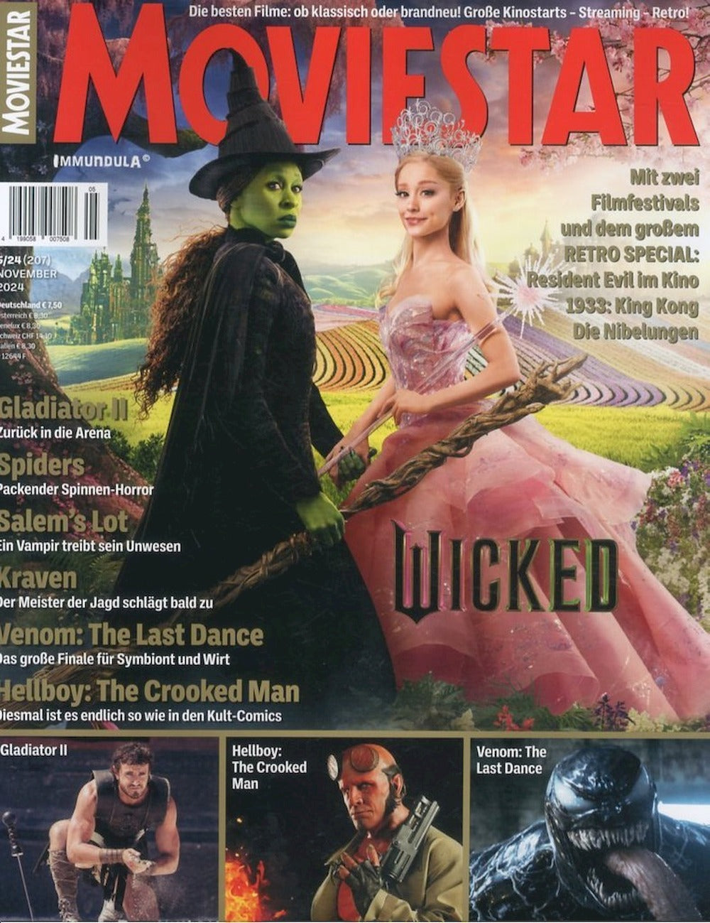Moviestar Revista Alemania 2024 #207 Cynthia Erivo Ariana Grande Wicked Hellboy Vernom