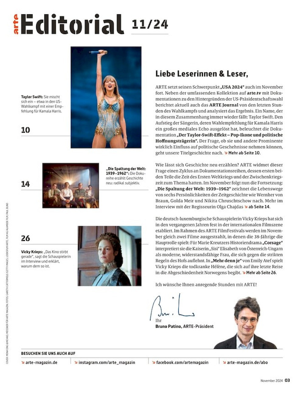 Arte Magazin Deutschland 2024-11 Taylor Swift