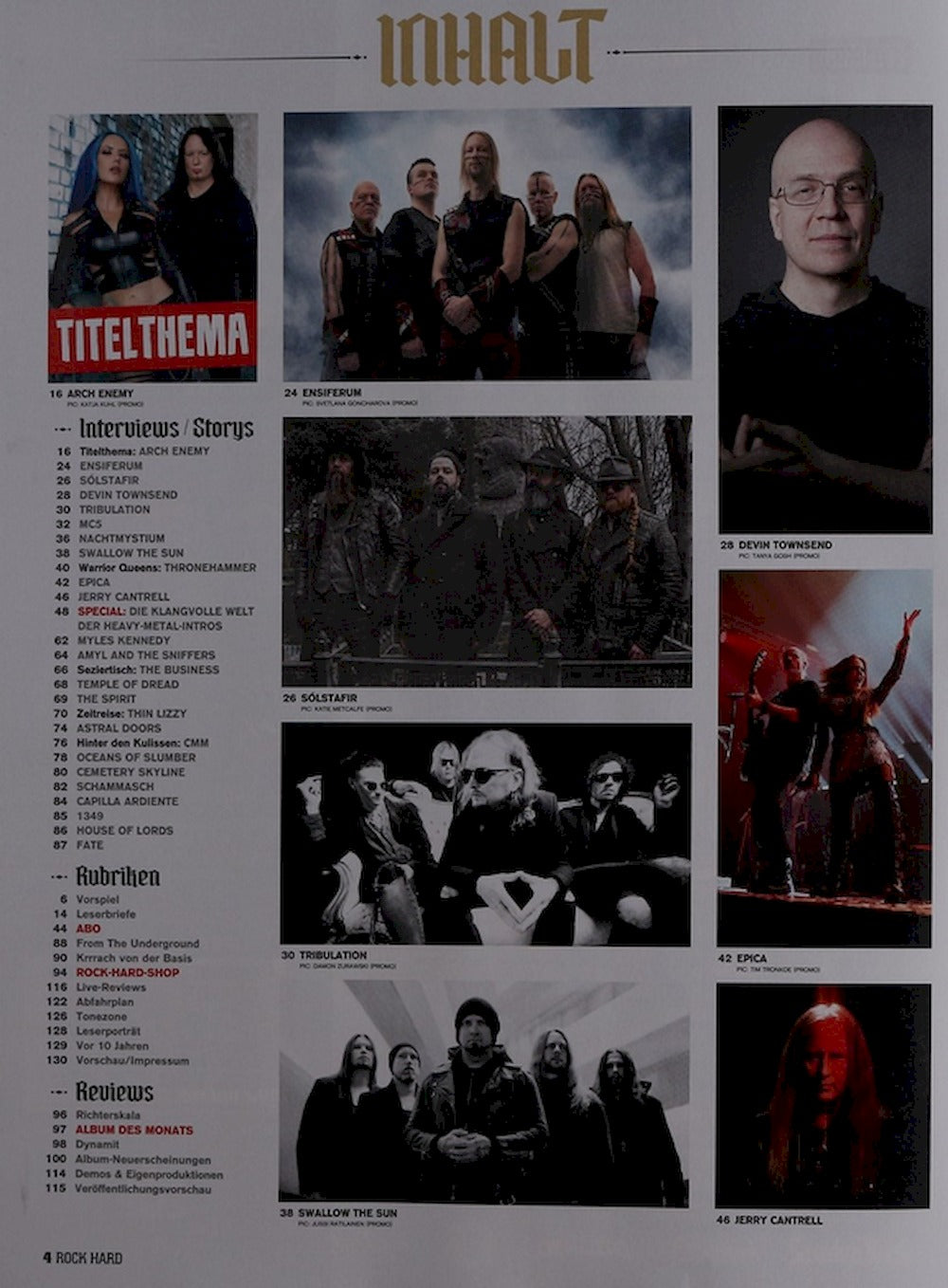 Rock Hard Magazin Deutschland 2024-11 Arch Enemy Devin Townsend Thin Lizzy Solstafir #449