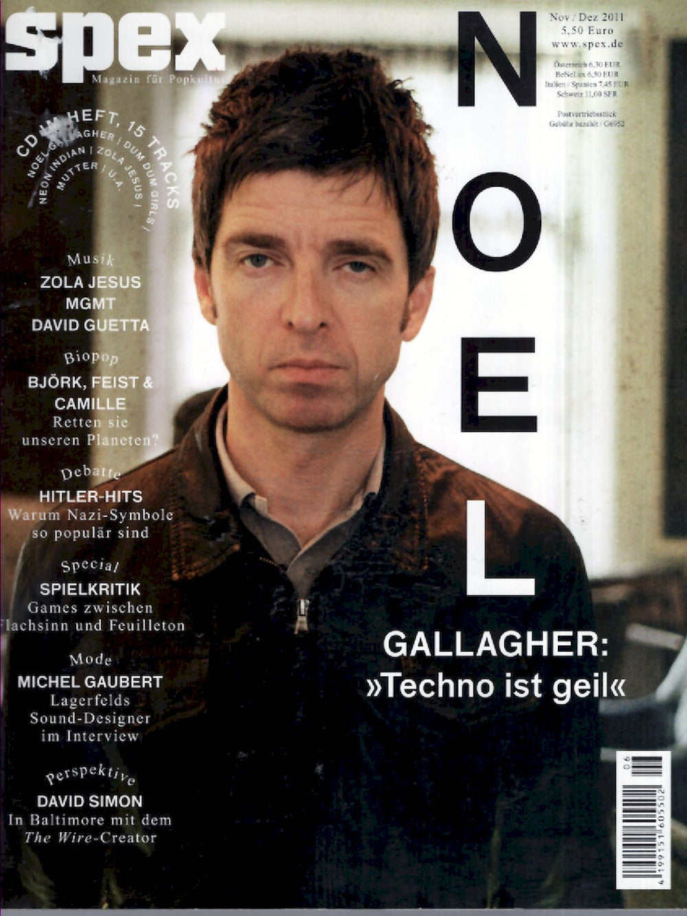 Spex Magazin Deutschland 2011-11+12 Noel Gallagher Zola Jesus MGMT David Guetta