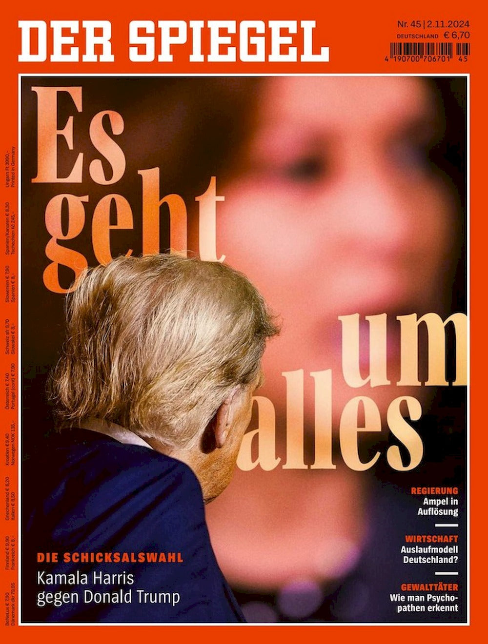 Der Spiegel Magazin Deutschland 2024-45 Kamala Harris Donald Trump