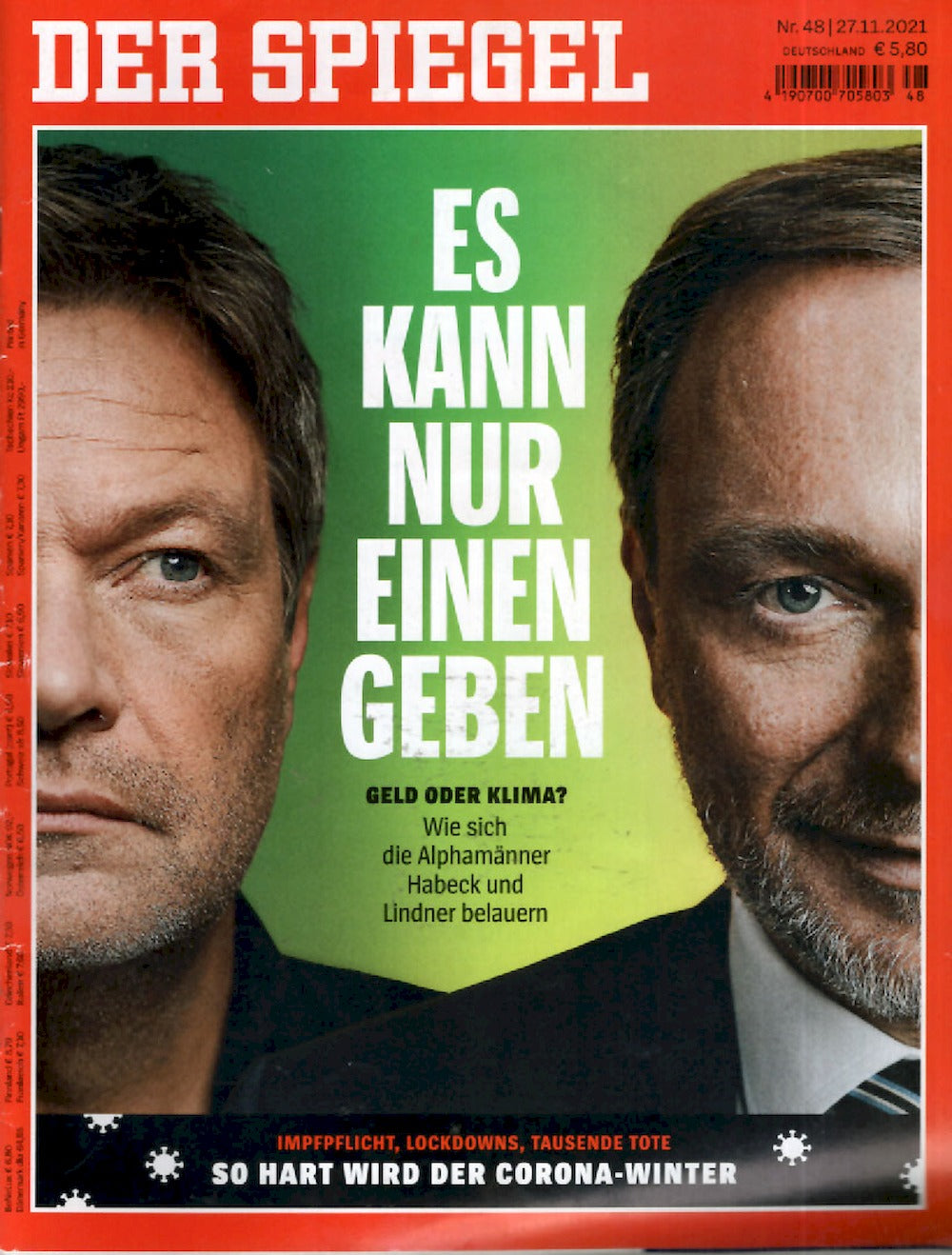 Der Spiegel Magazin Deutschland 2021-48 Habeck Lindner Lady Gaga Beatles