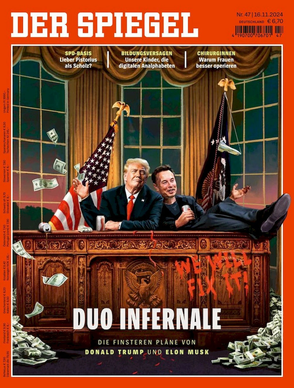 Der Spiegel Magazin Deutschland 2024-47 Duo Infernale Trump Musk