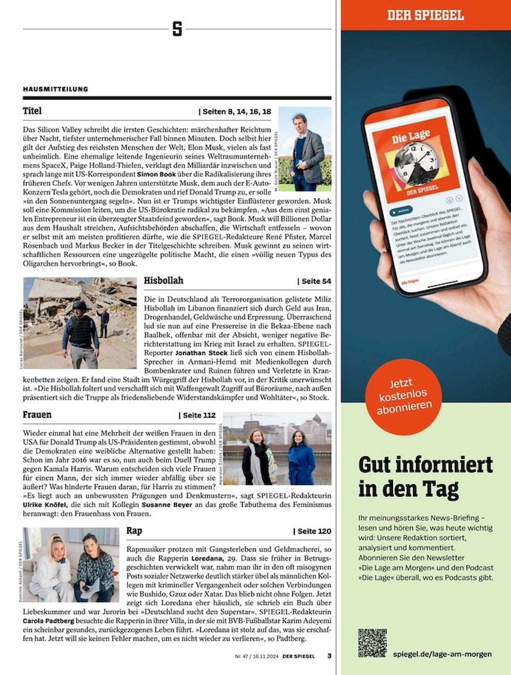 Der Spiegel Magazin Deutschland 2024-47 Duo Infernale Trump Musk