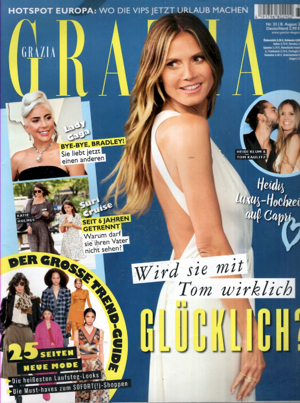 Grazia Magazin Deutschland 2019-33 Heidi Klum Lady Gaga Tom Kaulitz Katie Holmes