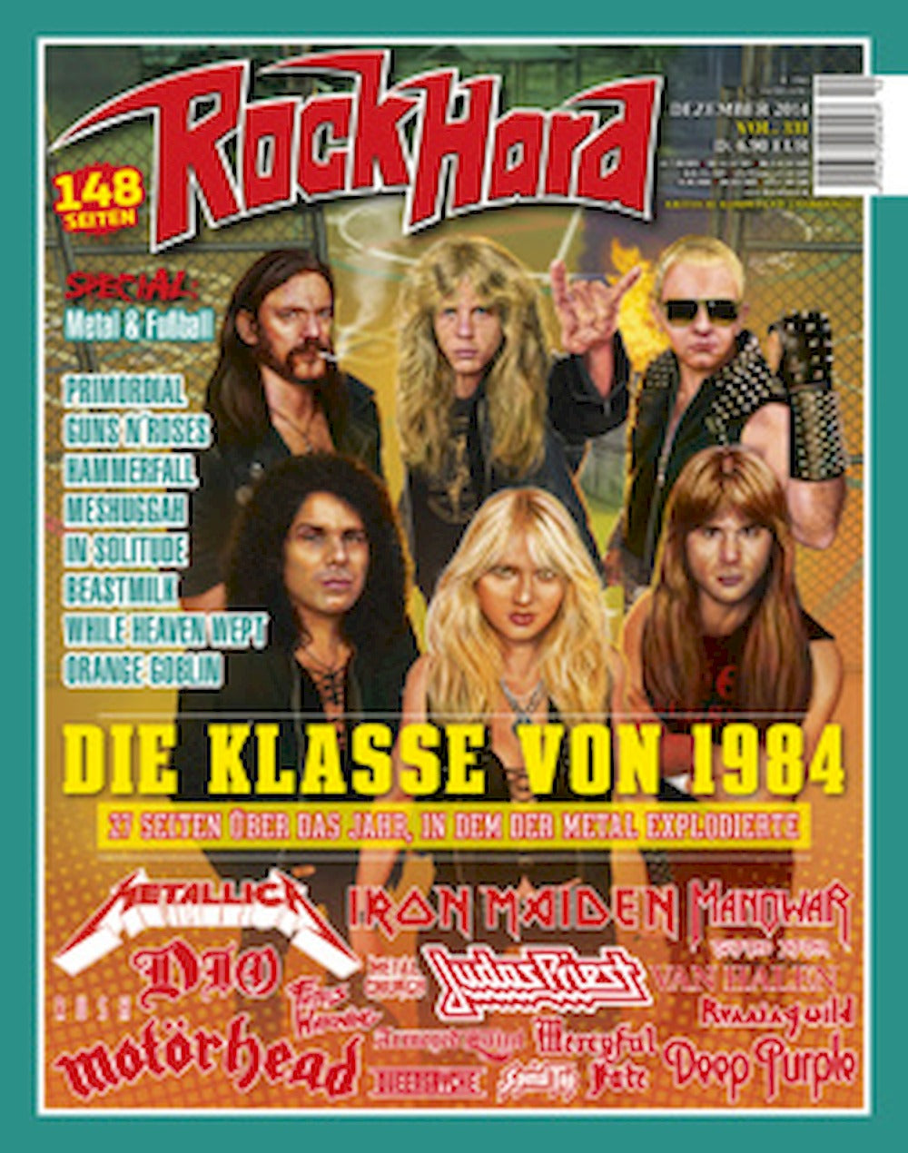 Rock Hard Magazine Germany 2014-12 Metallica Iron Maiden Manowar Dio Original Print Issue
