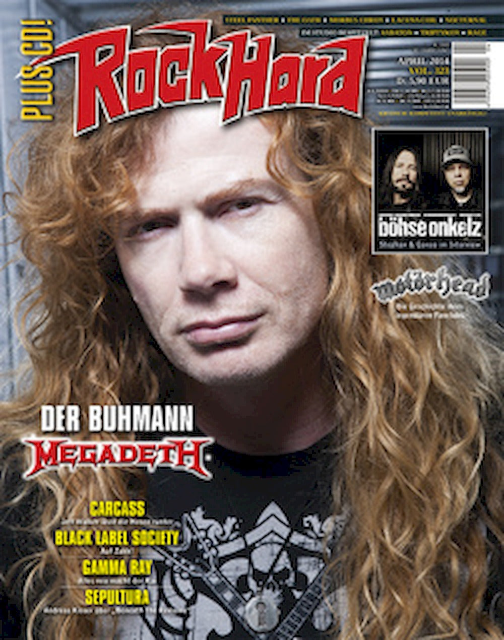 Rock Hard Magazine Germany 2014-04 Megadeth Böhse Onkelz Motörhead Carcass Original Print Issue