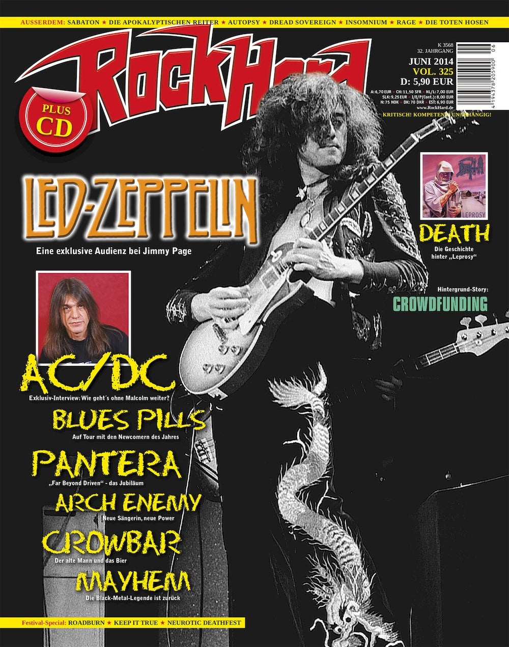 Rock Hard Magazine Germany 2014-06 – Led Zeppelin ACDC Blues Pills Pantera – Original Print Issue