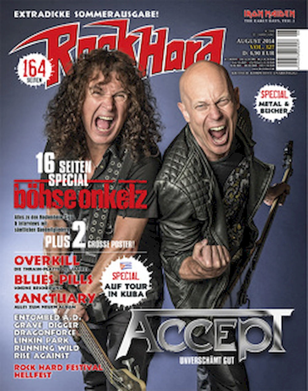Rock Hard Tijdschrift Duitsland 2014-08 – Accept Böhse Onkelz Overkill Blues Pills Sanctuary – Originele uitgave