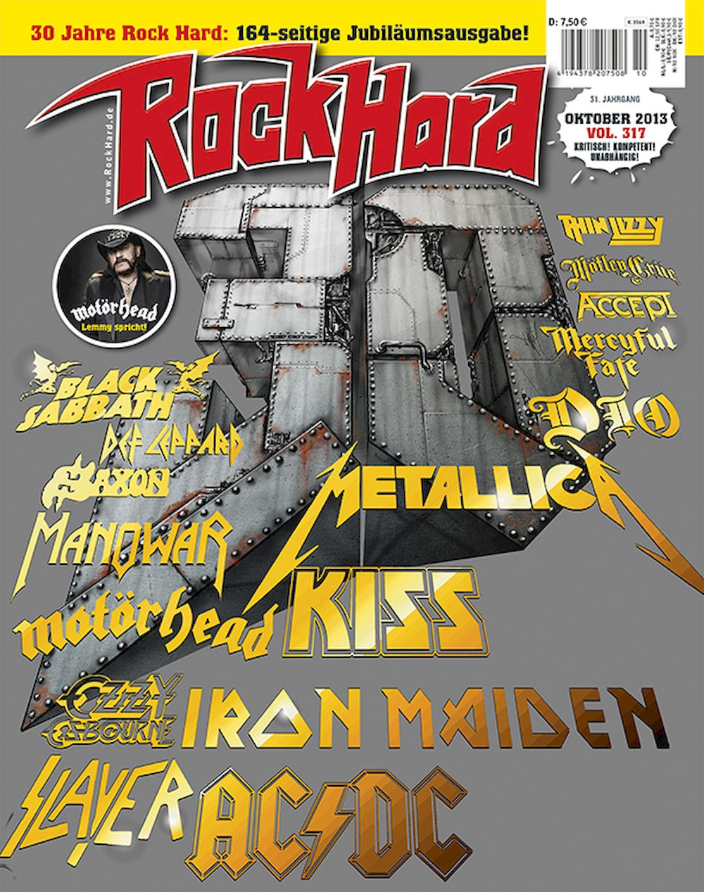 Rock Hard Magasin Tyskland 2013-10 – Motörhead ACDC Slayer Kiss Metallica – Originalutgåva