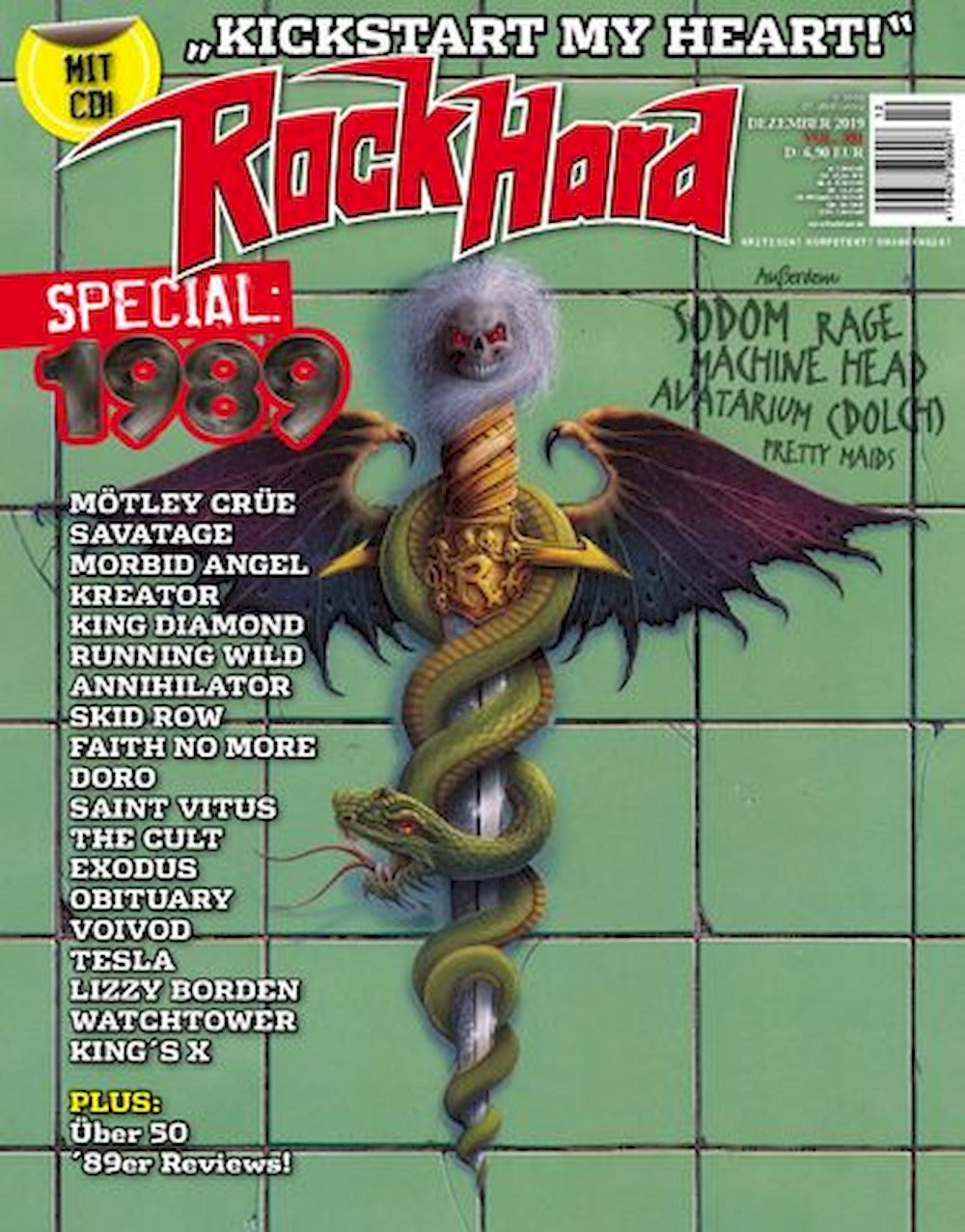 Rock Hard Magasin Tyskland 2019 #391 Sodom Avatarium Mötley Crüe Originalutgåva
