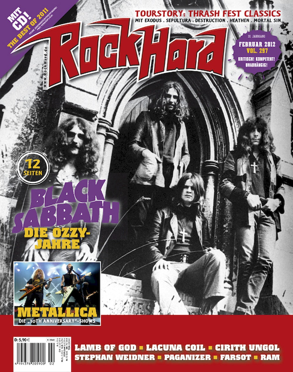 Rock Hard Rivista Germania 2012-02 Black Sabbath Metallica Lamb Of God Lacuna Coil Edizione originale