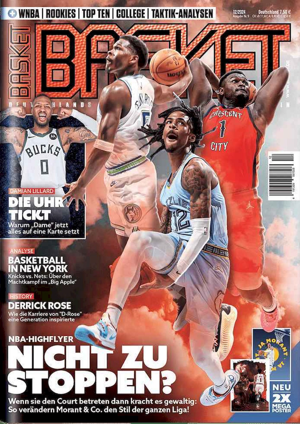Basket Magazin Deutschland 2024-12 Morant Anthony Edwards Damian Lillard