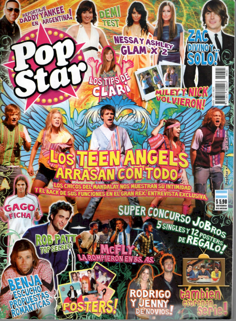 Pop Star Revista Argentina 2009 #21 Selena Gomez Emilia Attias Gonzalo Heredia Edición original + Póster