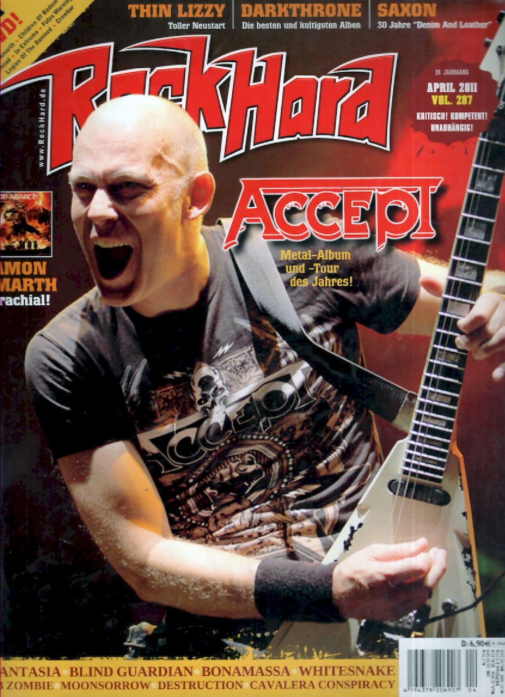 Rock Hard Magazin Deutschland 2011-04 Accept Thin Lizzy Darkthrone Saxon #287