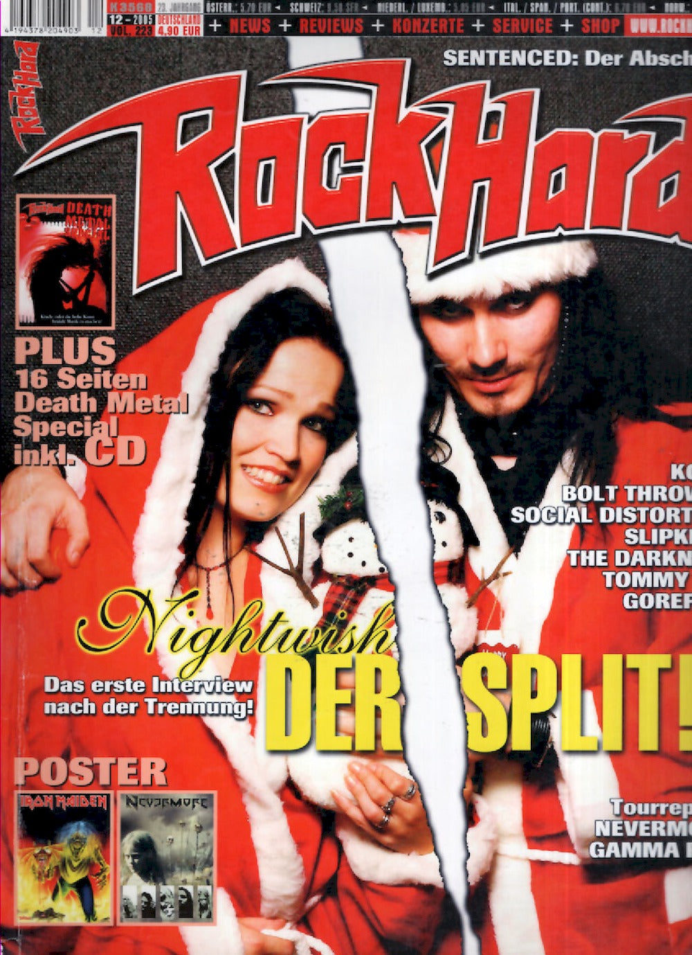 Rock Hard Magazin Deutschland 2005-12 Nightwish Korn Bolt Thrower Slipknot #223