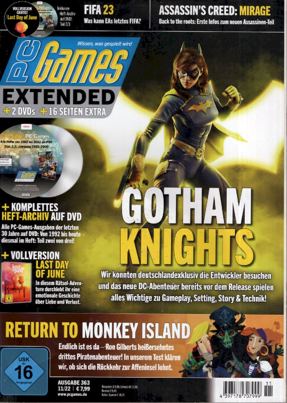 PC Games Extended Magazin Deutschland 2022-11 Gotham Knights Return To Monkey Island #363