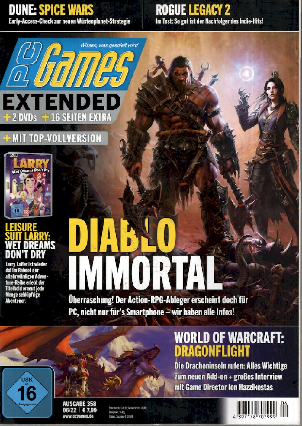 PC Games Extended Magazin Deutschland 2022-06 Diablo Immortal WOW Dragonflight #358