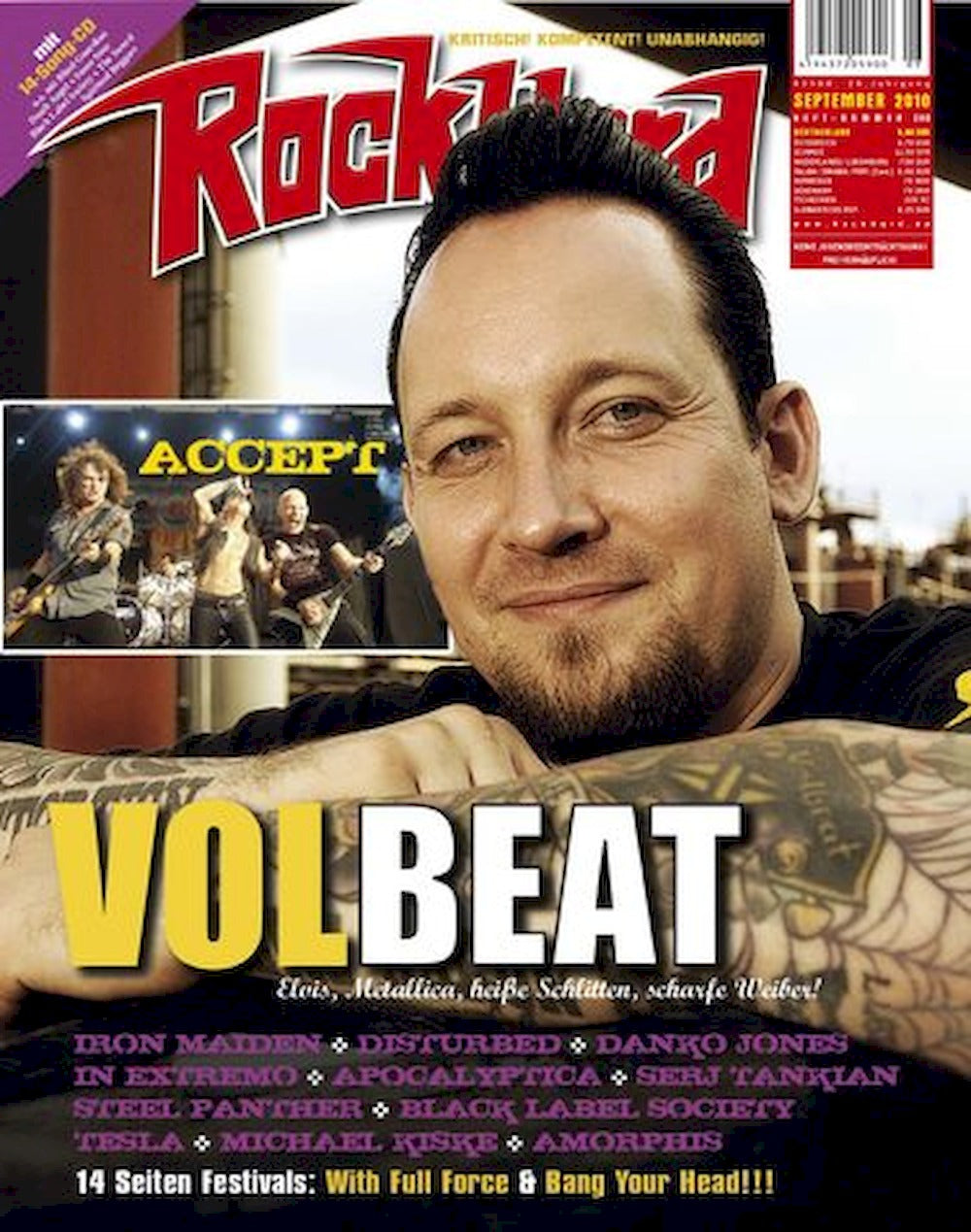 Rock Hard Magazin Deutschland 2010-09 Volbeat Iron Maiden Disturbed Dank Jones #280