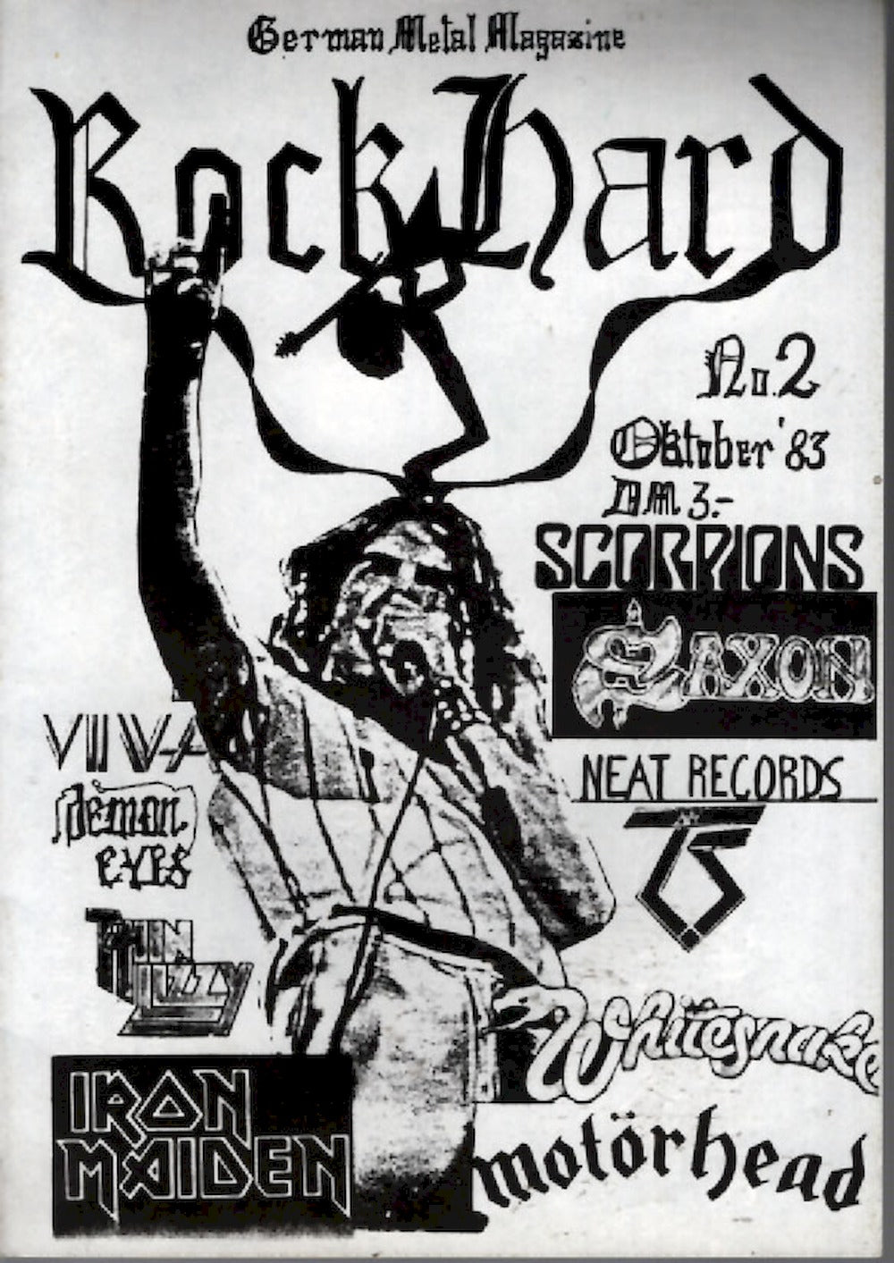 Rock Hard Magazin Deutschland 1983-10 Whitesnake Motörhead Iron Maiden (Reprint) Unknown Performer #2