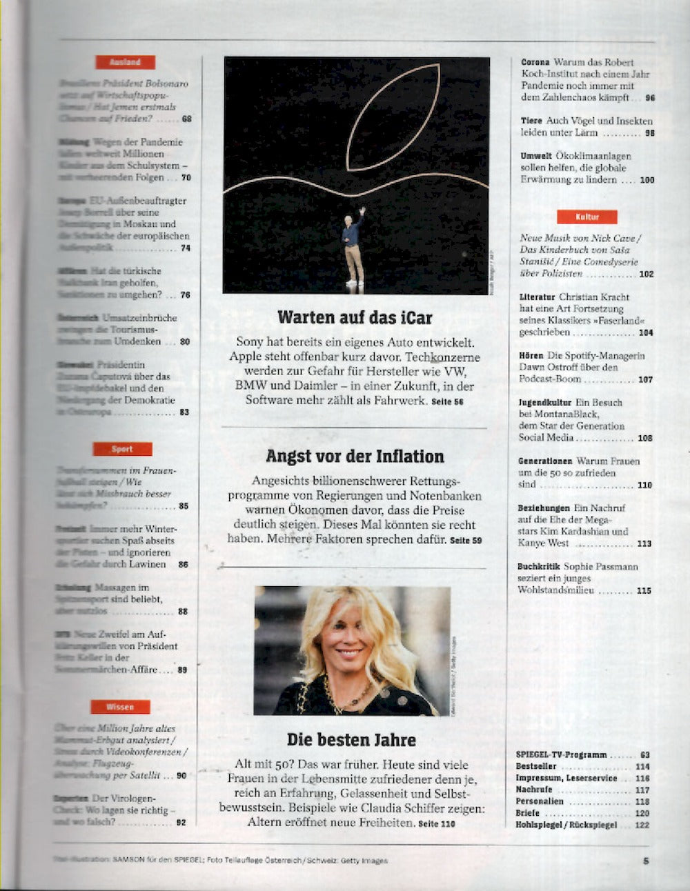Der Spiegel Magazin Deutschland 2021-09 Claudia Schiffer Montana Black