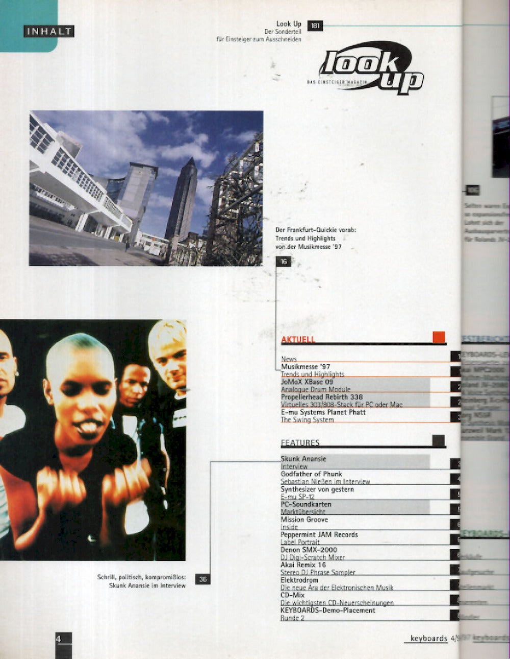 Keyboards Magazin Deutschland 1997-04 Skunk Anansie