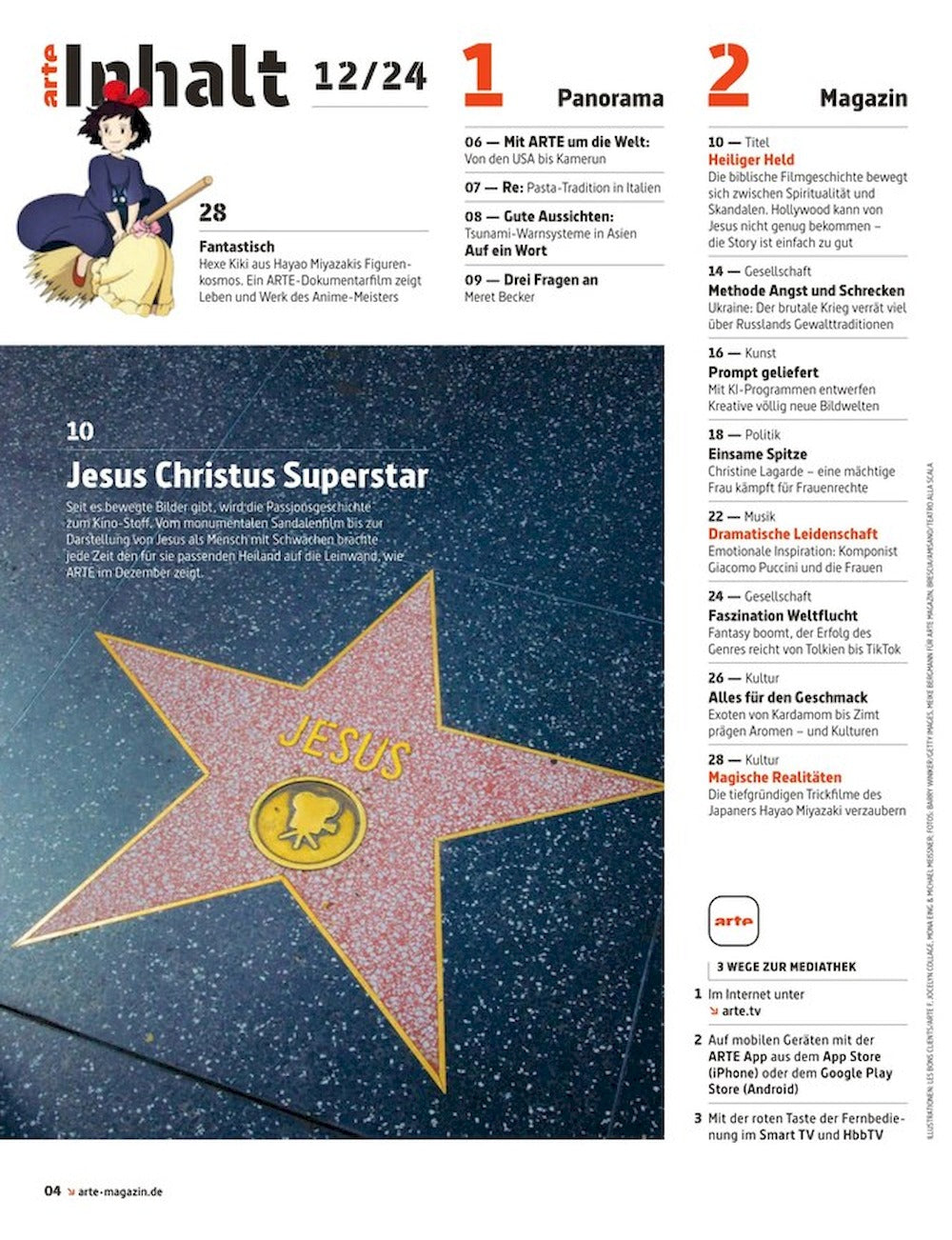 Arte Magazin Deutschland 2024-12 Jesus Christus Hollywood