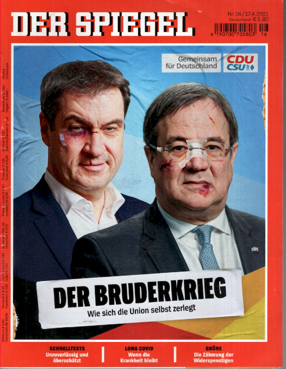 Der Spiegel Magazin Deutschland 2021-16 Laschet Söder Sharon Stone Menderes Bagci