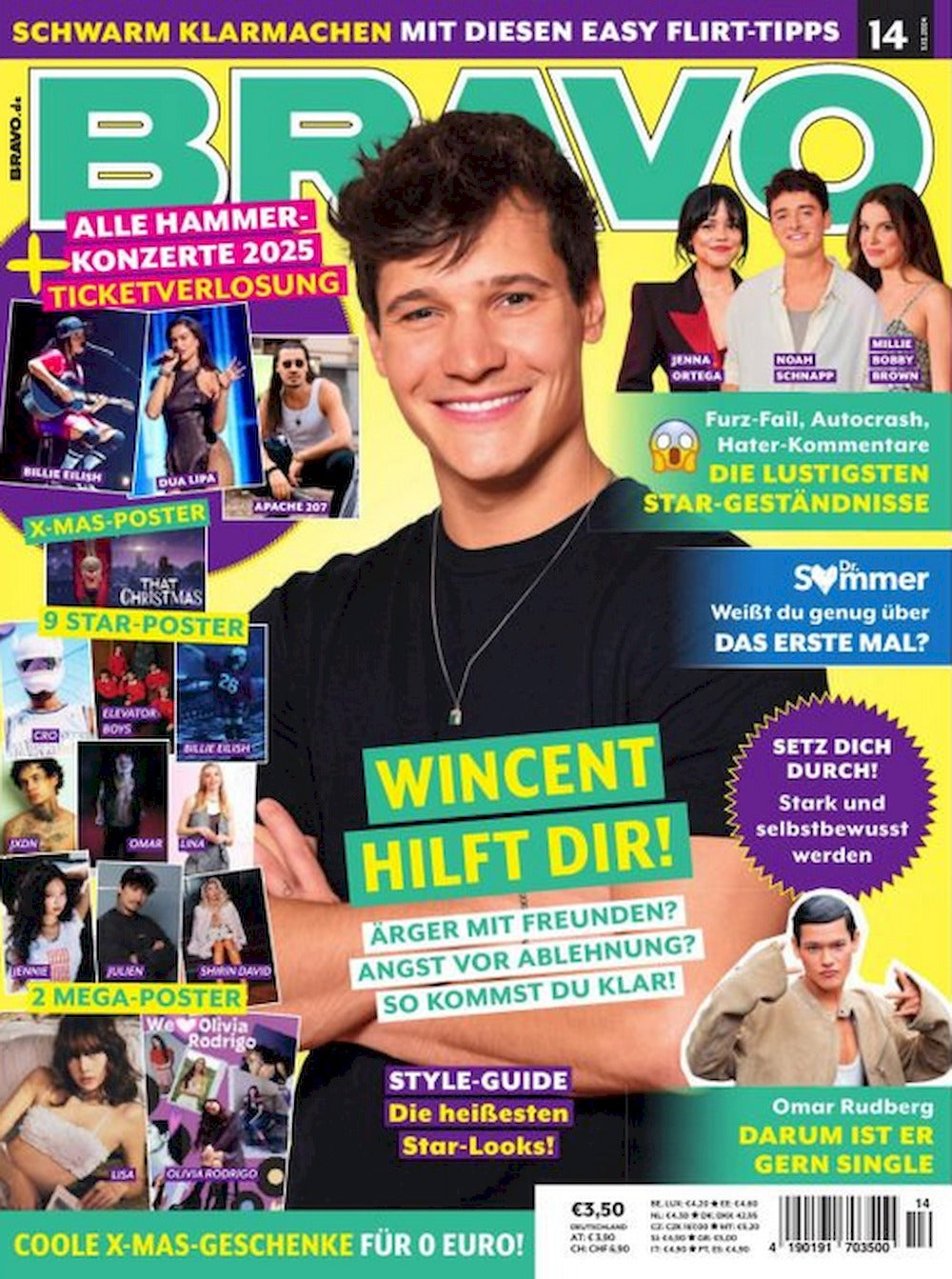 Bravo Magazin Deutschland 2024-14 Wincent Weiss Billie Eilish Dua Lipa Jxdn Lisa Rodrigo + Poster