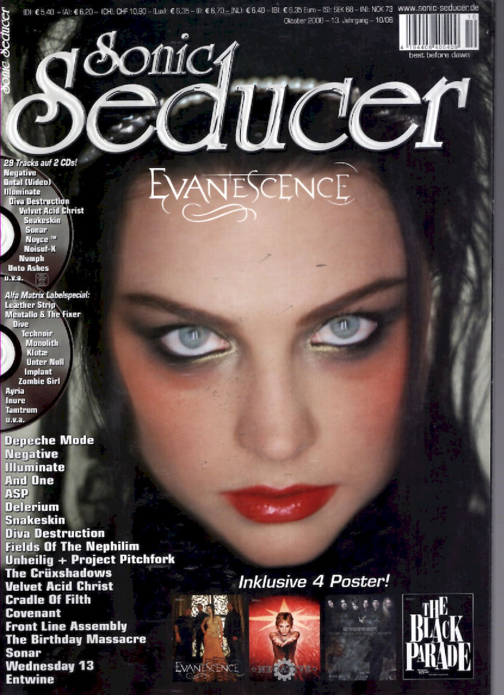 Sonic Seducer Magazin Deutschland 2006-10 Evanescence Depeche Mode Conjure One