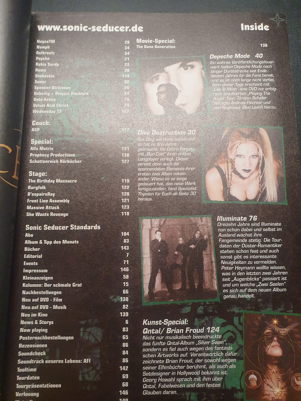 Sonic Seducer Magazin Deutschland 2006-10 Evanescence Depeche Mode Conjure One