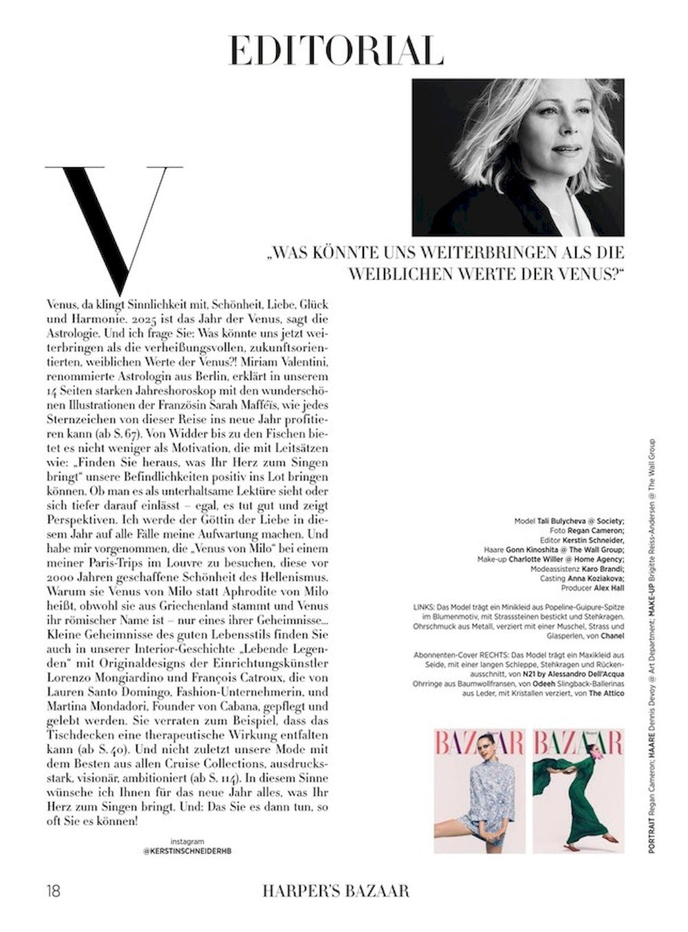 Harpers Bazaar Magazin Deutschland 2025-01 Tali Bulycheva Edition