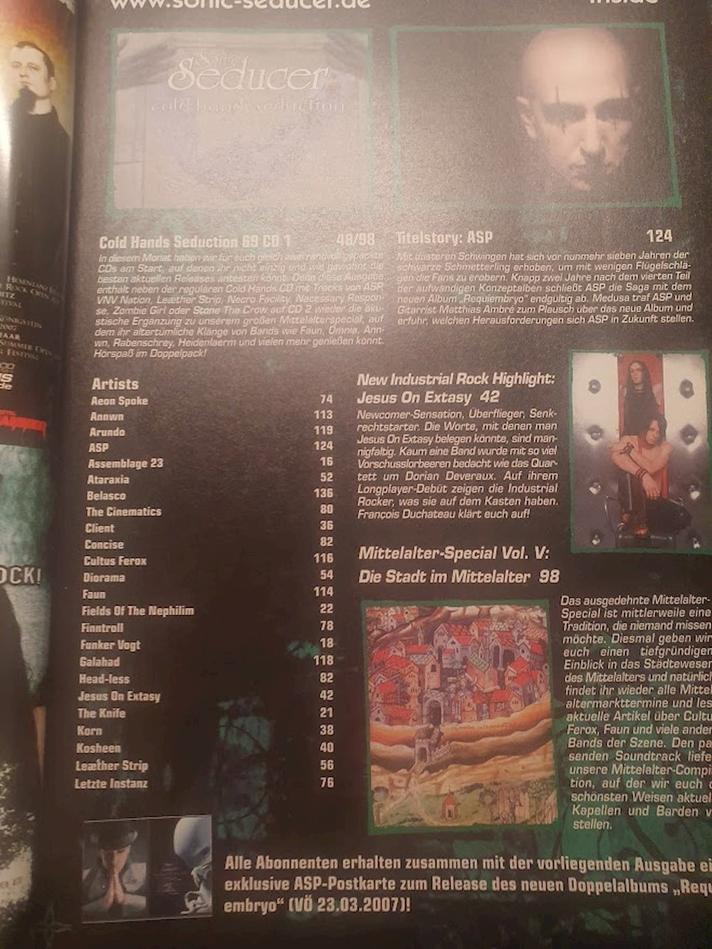 Sonic Seducer Revista Alemania 2007-03 Within Temptation The 69 Eyes Combichrist