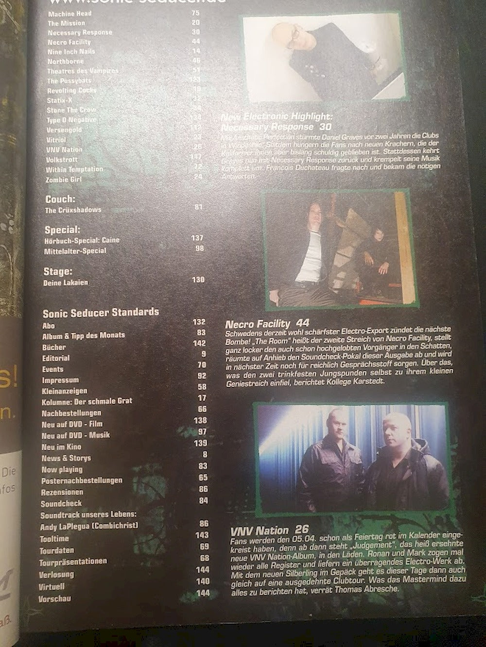Sonic Seducer Revista Alemania 2007-03 Within Temptation The 69 Eyes Combichrist