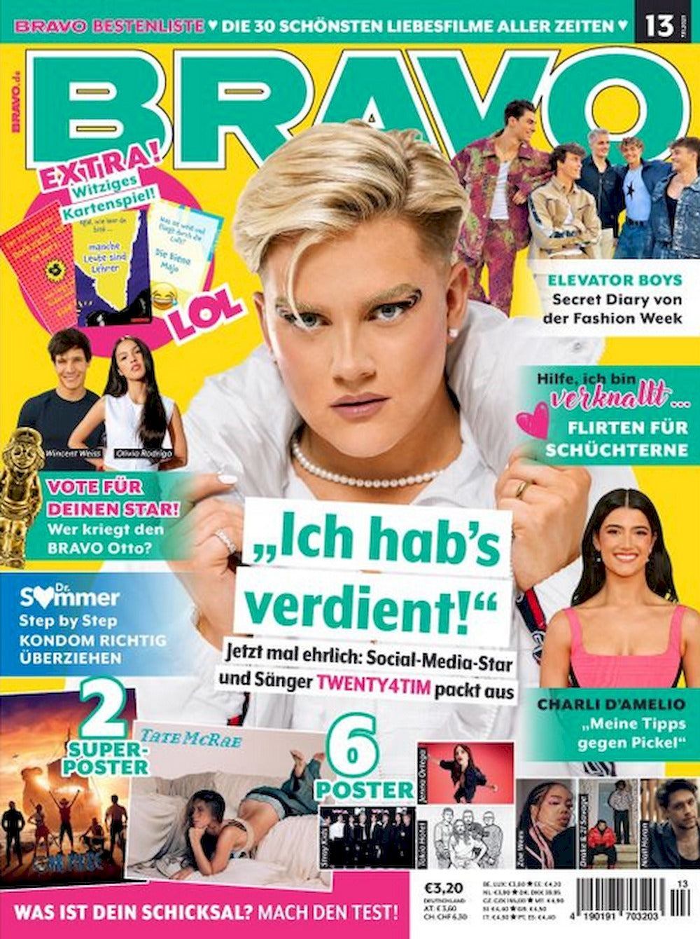 Bravo Tijdschrift Duitsland 2023-13 Twenty4Tim Tate McRae Stray Kids Tokio Hotel Originele uitgave + Poster
