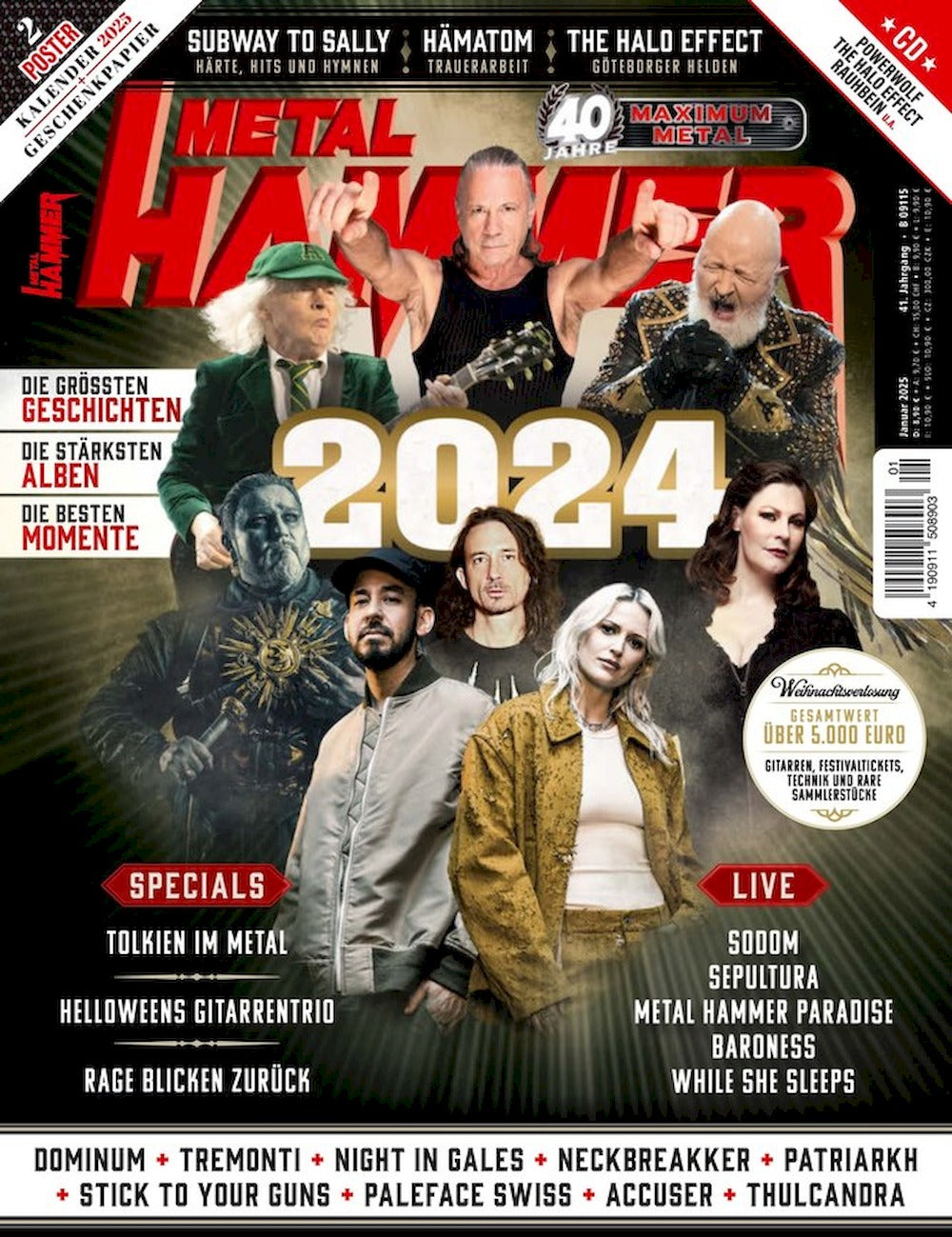 Metal Hammer Magazin Deutschland 2025-01 Iron Maiden Judas Priest ACDC Nightwish AC/DC