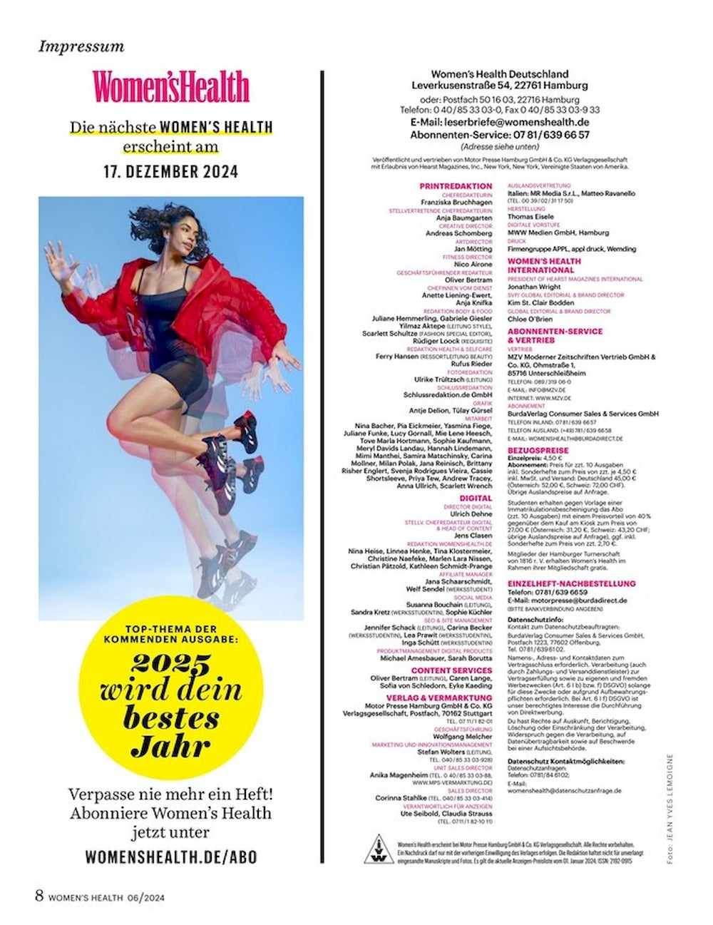 Womens Health Tijdschrift Duitsland 2024-06 Pamela Reif Originele uitgave