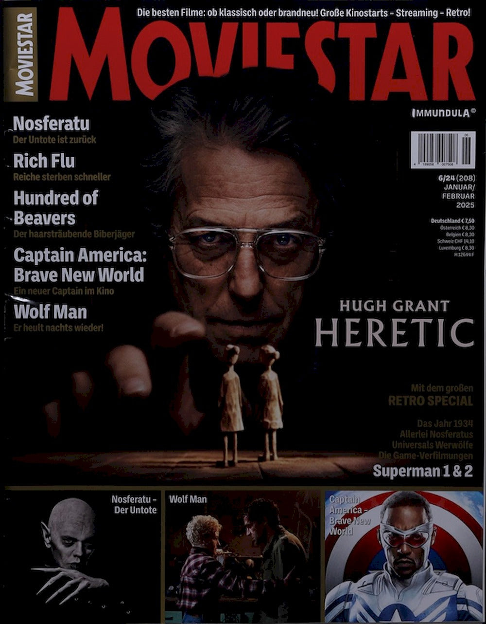 Moviestar Lehti Saksa 2025 #208 Hugh Grant Alkuperäinen painos