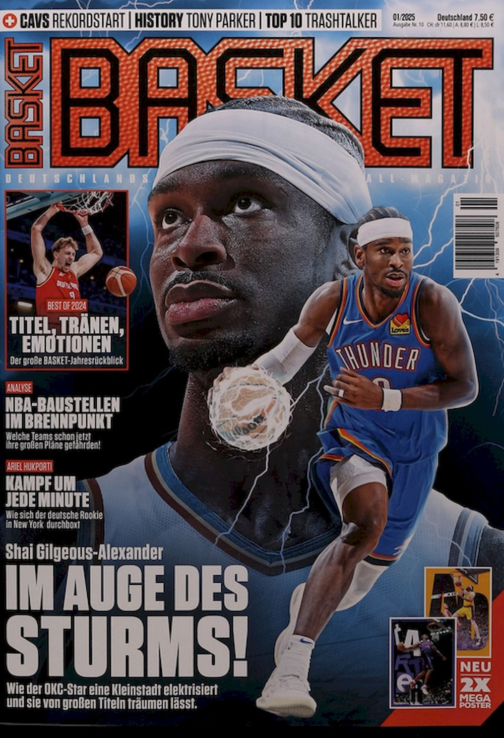 Basket Magazin Deutschland 2025-01 Shai Gilgeous-Alexander Ariel Hukporti Dylan Harper
