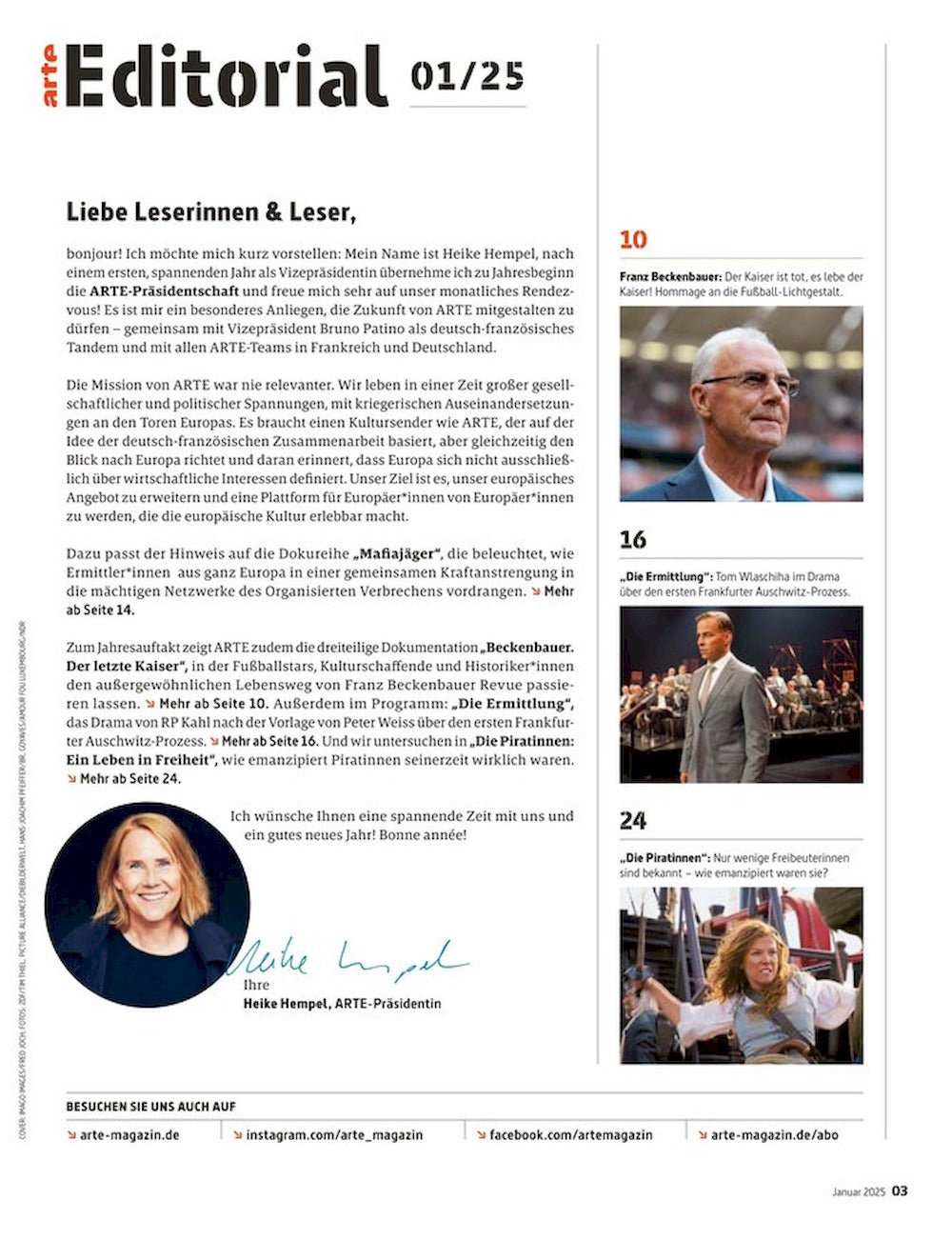 Arte Magazin Deutschland 2025-01 Franz Beckenbauer