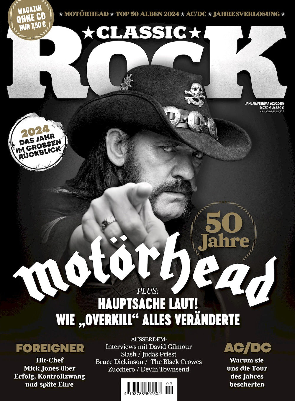 Classic Rock Magazin Deutschland 2025-01+02 Lemmy Killmister Motörhead ACDC Foreigner AC/DC #136