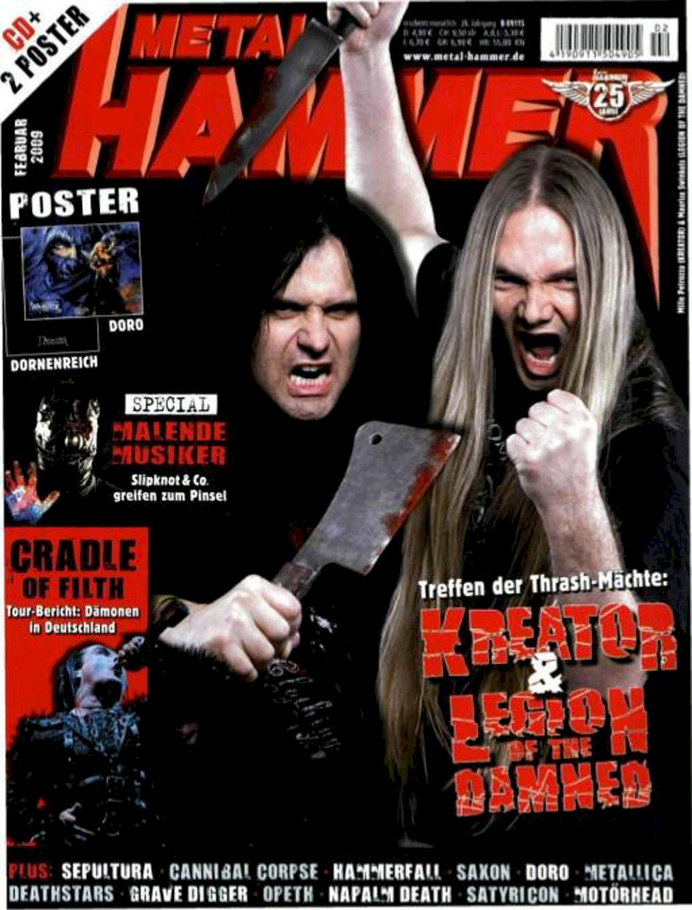 Metal Hammer Magazine Allemagne 2009-02 – Kreator Legion Of The Damned Slipknot – Édition originale