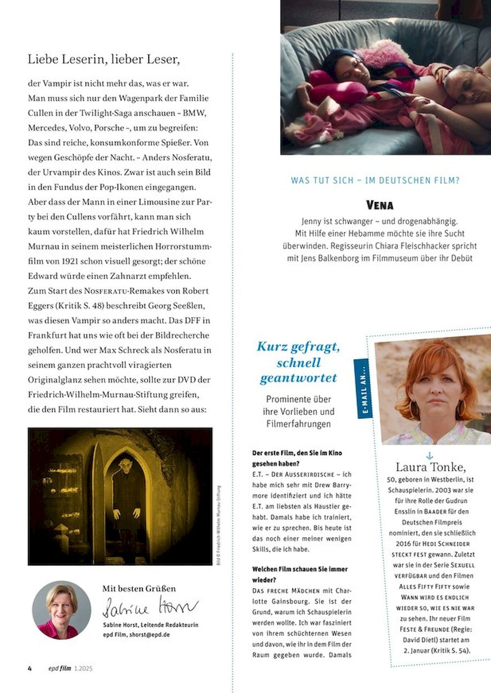 EPD Film Magazin Deutschland 2025-01 Max Schreck Tim Fehlbaum Kieran Culkin