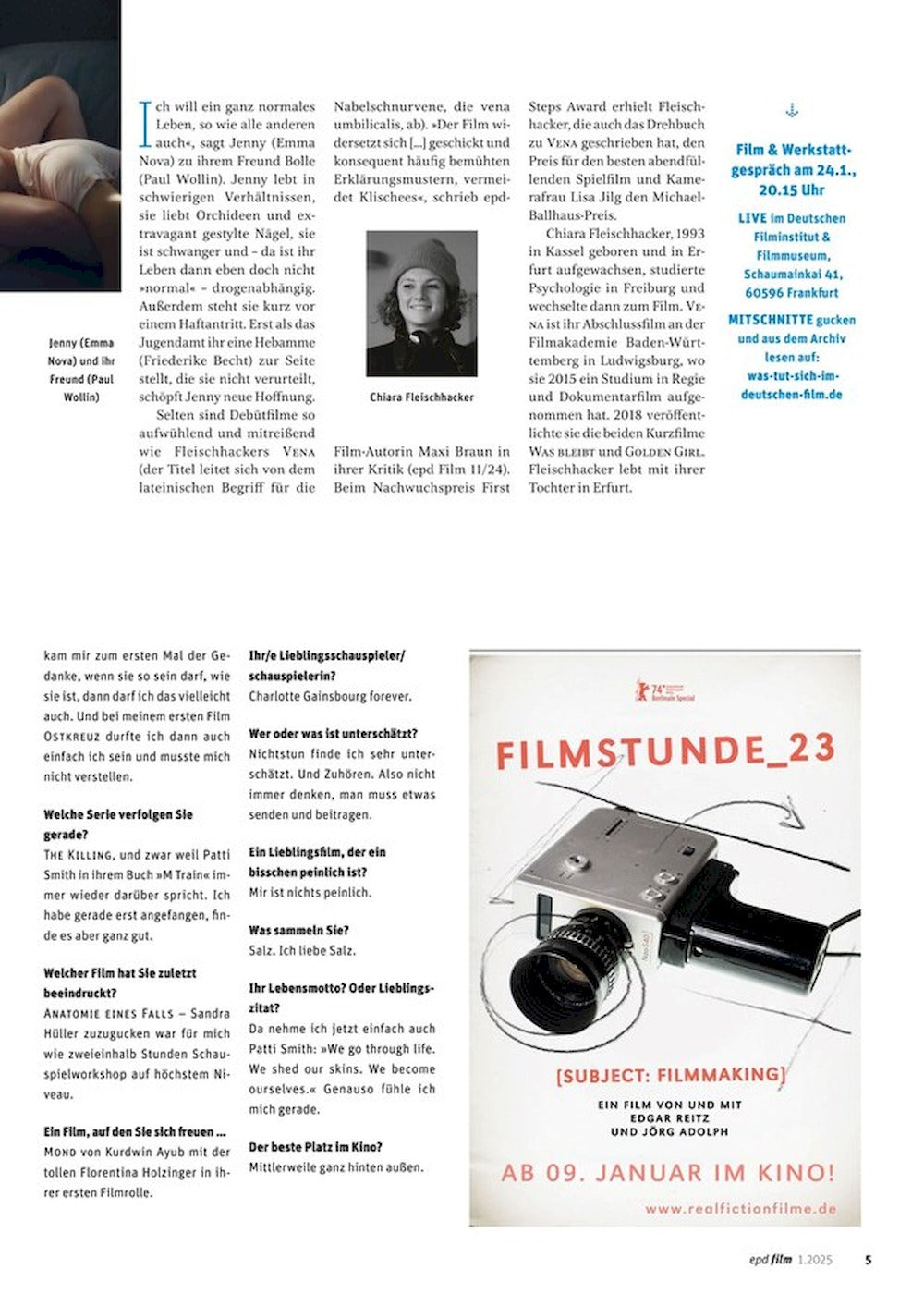 EPD Film Magazin Deutschland 2025-01 Max Schreck Tim Fehlbaum Kieran Culkin